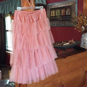 Girls ruffled tulle skirt